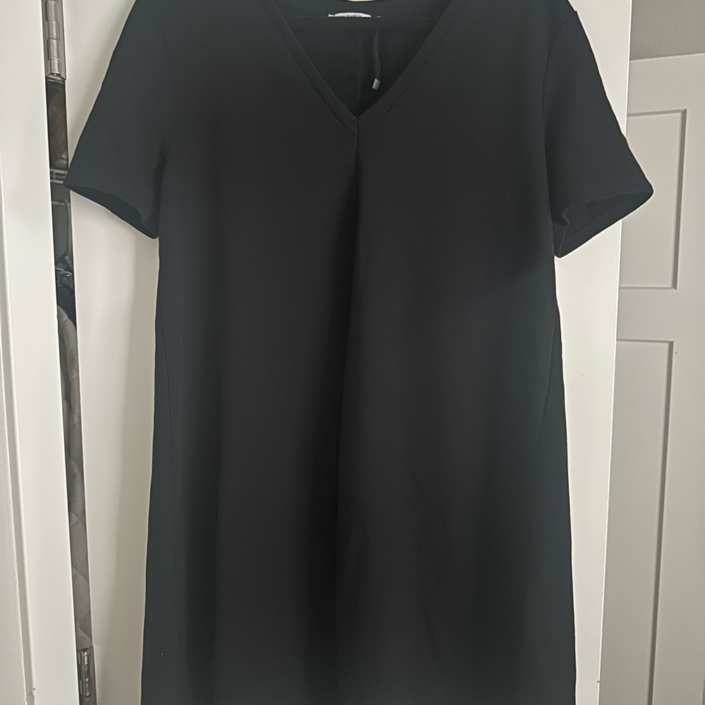 Zara Black V-Neck Dress Large